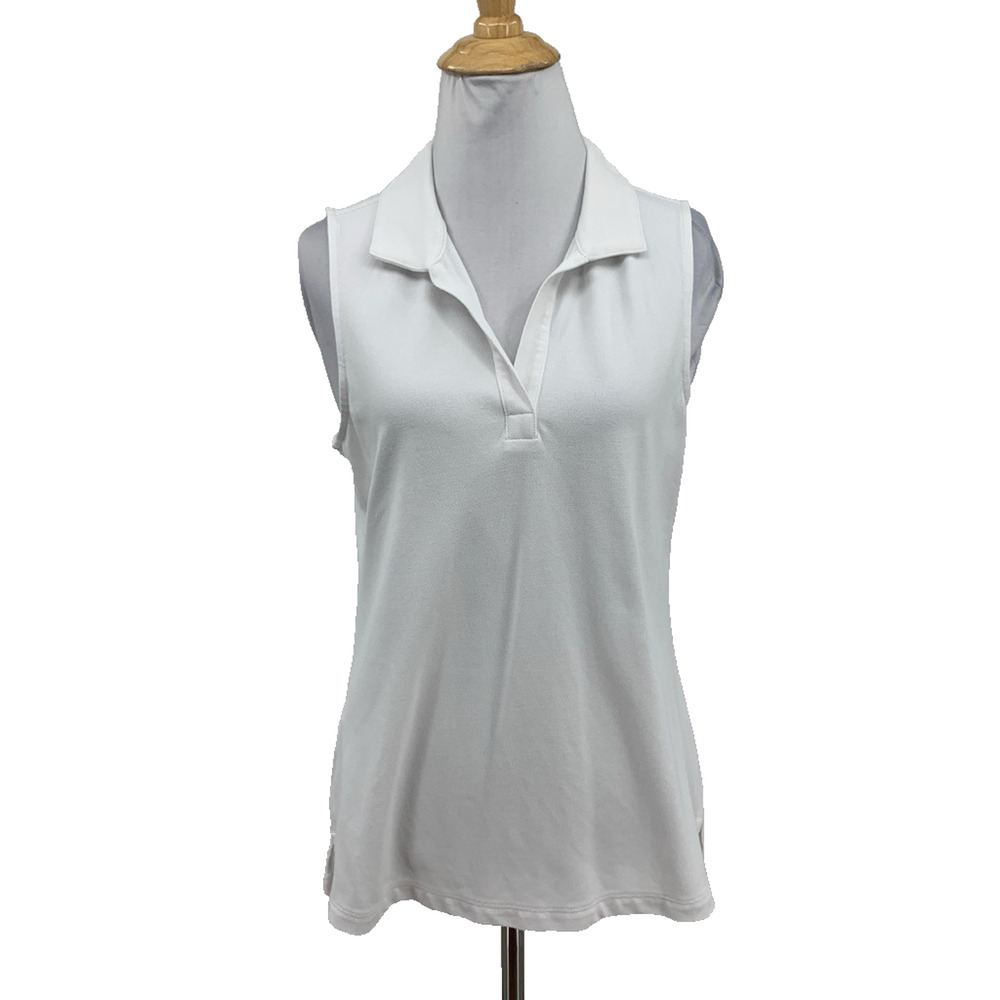 Tommy Bahama Polo Top Womens S Small White Delray Pique IslandZone Stretch Golf